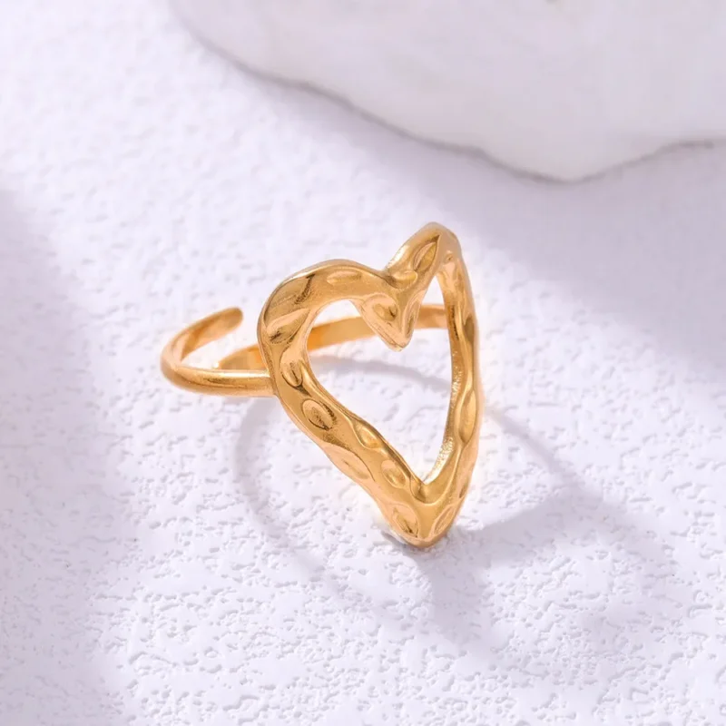 Retro Love Adjustable Stainless Steel Ring - Image 5